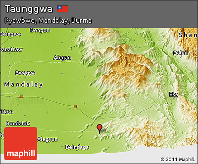 Physical Panoramic Map of Taunggwa