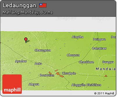Physical Panoramic Map of Ledaunggan