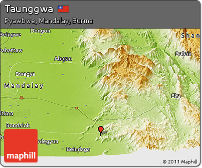 Physical Panoramic Map of Taunggwa