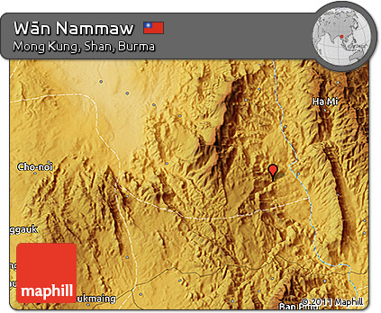 Physical 3D Map of Wān Nammaw