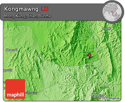 Political 3D Map of Kongmawng