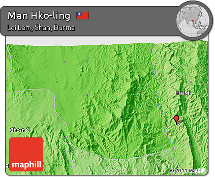 Political 3D Map of Man Hko-ling