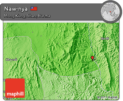 Political 3D Map of Naw-nya