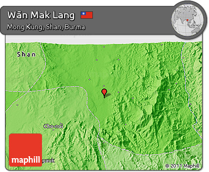 Political 3D Map of Wān Mak Lang