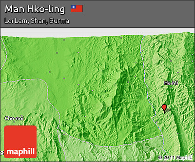 Political 3D Map of Man Hko-ling