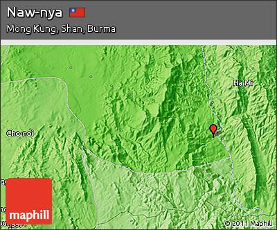 Political 3D Map of Naw-nya