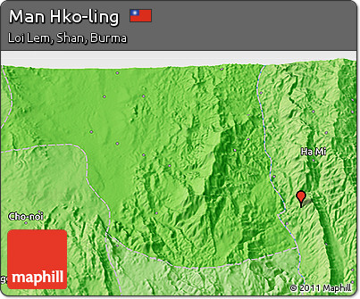Political 3D Map of Man Hko-ling