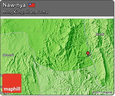 Political 3D Map of Naw-nya