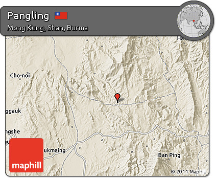 Shaded Relief 3D Map of Pangling