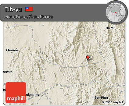 Shaded Relief 3D Map of Tib-yu