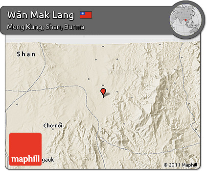 Shaded Relief 3D Map of Wān Mak Lang