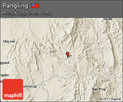 Shaded Relief 3D Map of Pangling