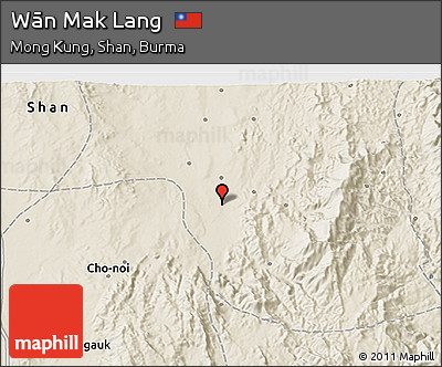 Shaded Relief 3D Map of Wān Mak Lang