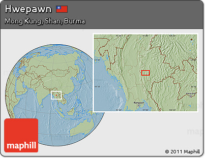 Savanna Style Location Map of Hwepawn, hill shading