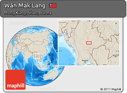 Shaded Relief Location Map of Wān Mak Lang