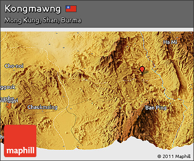 Physical Panoramic Map of Kongmawng