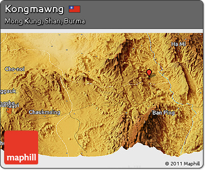 Physical Panoramic Map of Kongmawng