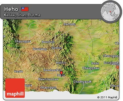 Satellite Panoramic Map of Heho