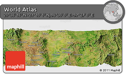 Satellite Panoramic Map of the Area around 20° 53' 8" N, 96° 58' 29" E