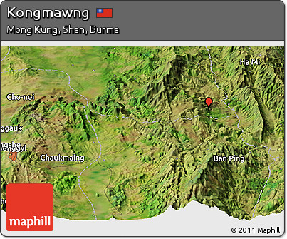 Satellite Panoramic Map of Kongmawng