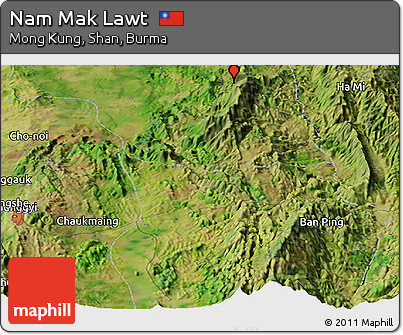 Satellite Panoramic Map of Nam Mak Lawt