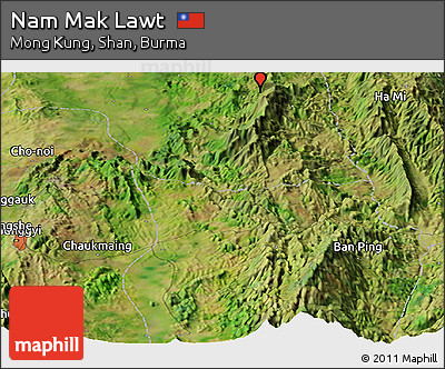 Satellite Panoramic Map of Nam Mak Lawt