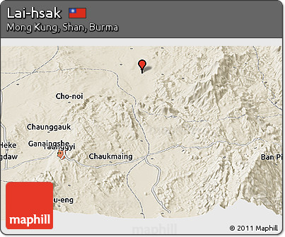 Shaded Relief Panoramic Map of Lai-hsak
