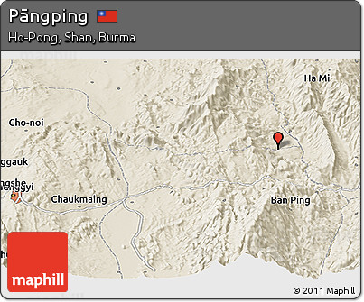 Shaded Relief Panoramic Map of Pāngping