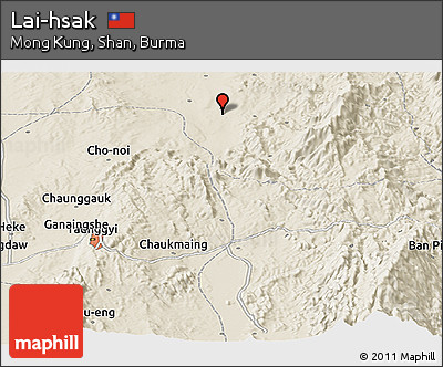 Shaded Relief Panoramic Map of Lai-hsak