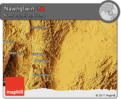 Physical 3D Map of Nawnglwin