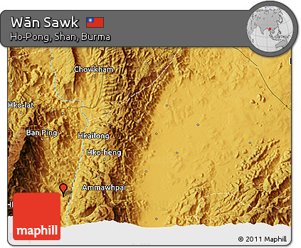 Physical 3D Map of Wān Sawk