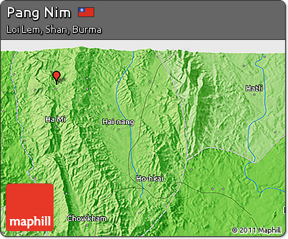 Political 3D Map of Pang Nim