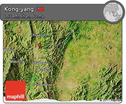 Satellite 3D Map of Kong-yang