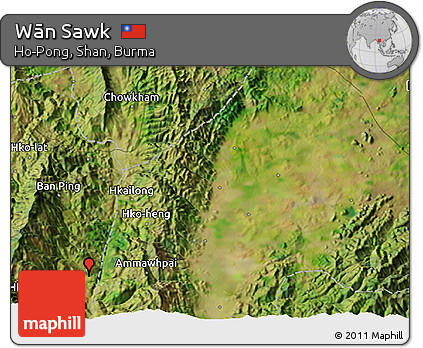 Satellite 3D Map of Wān Sawk