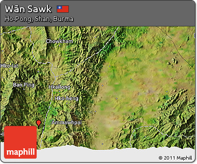 Satellite 3D Map of Wān Sawk