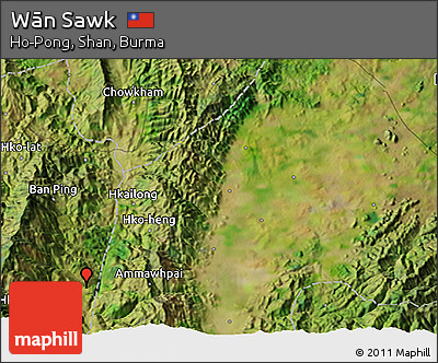 Satellite 3D Map of Wān Sawk