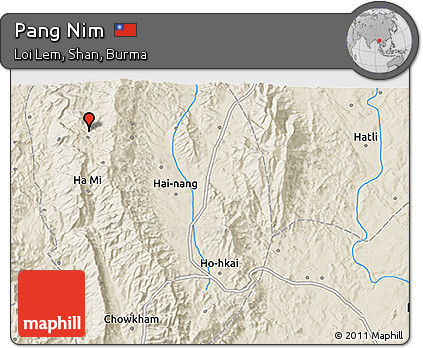 Shaded Relief 3D Map of Pang Nim