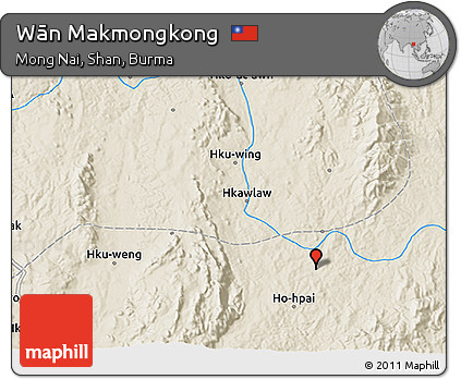 Shaded Relief 3D Map of Wān Makmongkong