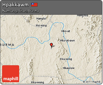 Shaded Relief 3D Map of Hpakkawm