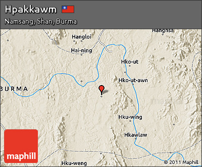 Shaded Relief 3D Map of Hpakkawm