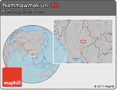 Gray Location Map of Nammawmak-un, hill shading