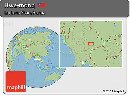 Savanna Style Location Map of Hwe-möng