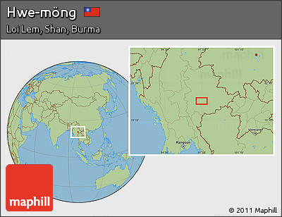 Savanna Style Location Map of Hwe-möng