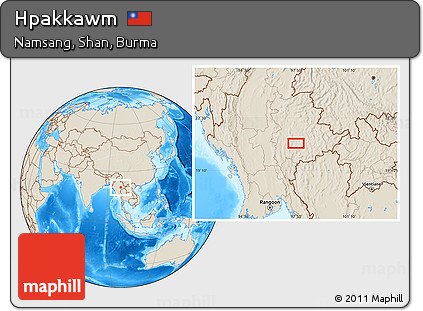 Shaded Relief Location Map of Hpakkawm