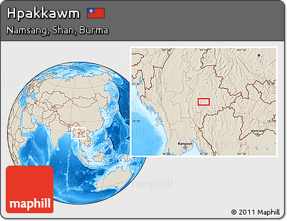 Shaded Relief Location Map of Hpakkawm