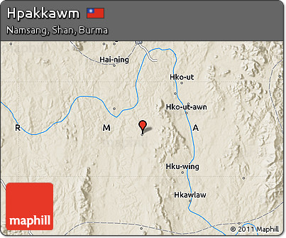 Shaded Relief Map of Hpakkawm