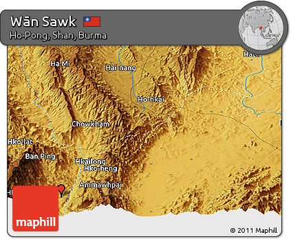 Physical Panoramic Map of Wān Sawk