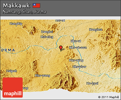 Physical Panoramic Map of Makkawk