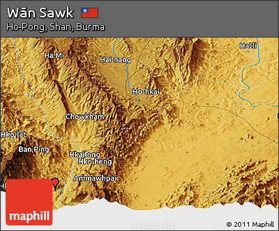 Physical Panoramic Map of Wān Sawk
