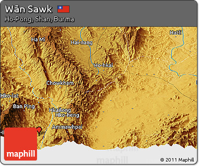 Physical Panoramic Map of Wān Sawk
